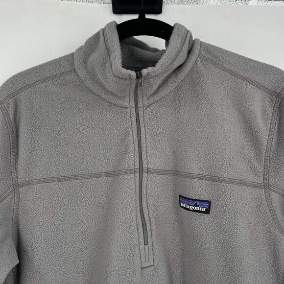 Patagonia Unisex Men's Micro D Fleece Quarter-Zip Pullover Sweater Gray Small - Picture 5 of 9